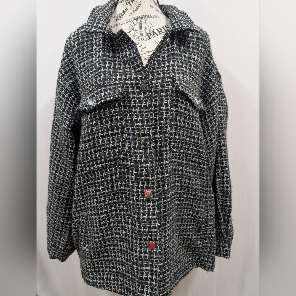 Stoosh Black and White Trench Coat